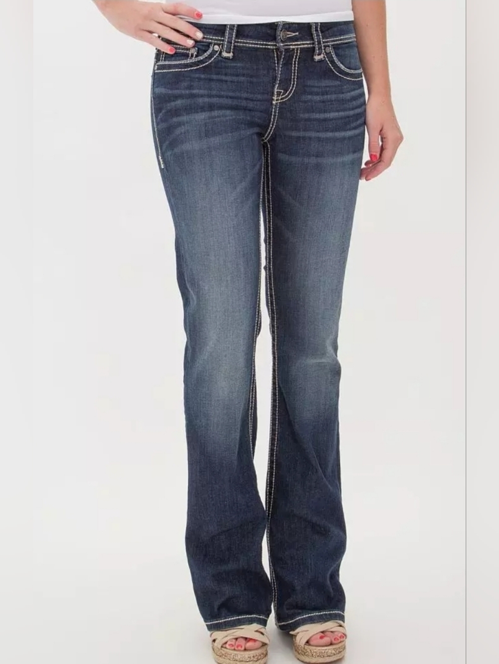 BKE Denim Boot Cut Jeans Dark Blue Wash 34L